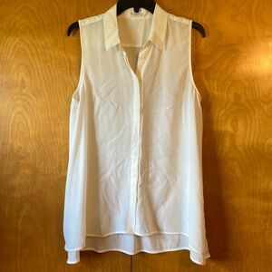 Equipment Femme 100% Soft Silk Cream White Tunic Top. Size Medium